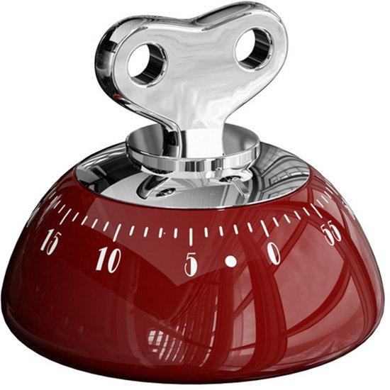 Magnetische retro mechanische keukenwekker - 60 minuten - Rood