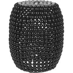BEISTELLTISCH schwarz Perlen-Optik oval 32 cm Uhana