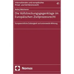 Die Vollstreckungsgegenklage im Europischen Zivilprozessrecht, Fachbücher von Andrej Molchanov