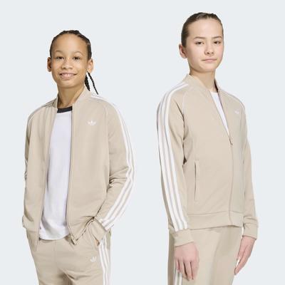 Outdoorjacke ADIDAS ORIGINALS "SST", Jungen, Gr. 164, beige (khaki three), Obermaterial: 100% Polyester, Jacken Outdoorjacke