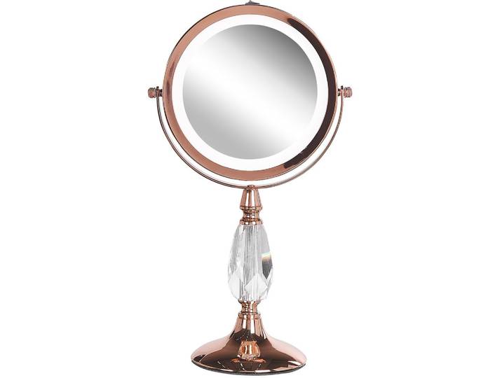 KOSMETIKSPIEGEL roségold mit LED-Beleuchtung 18 cm Maury