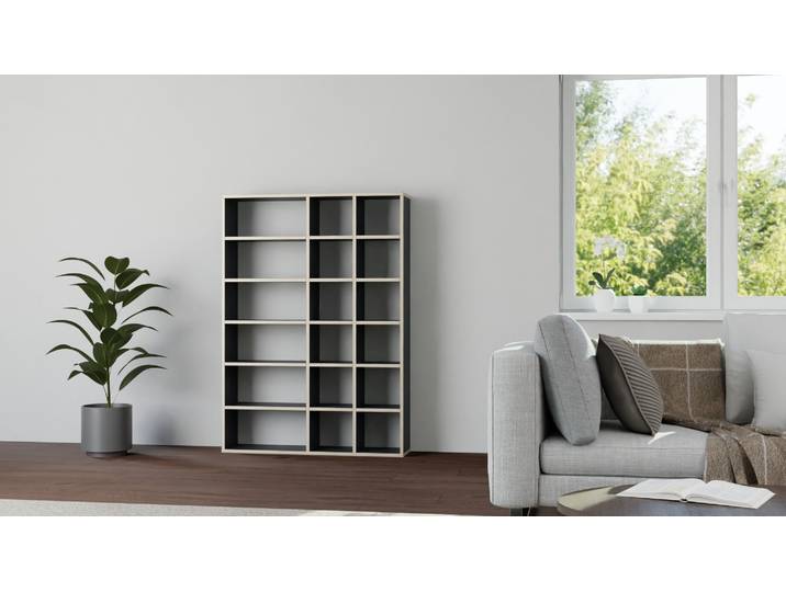 Meuble de rangement en contreplaqué sur mesure - bibliotheque Mélaminé premium Noir Bord contre­plaqué