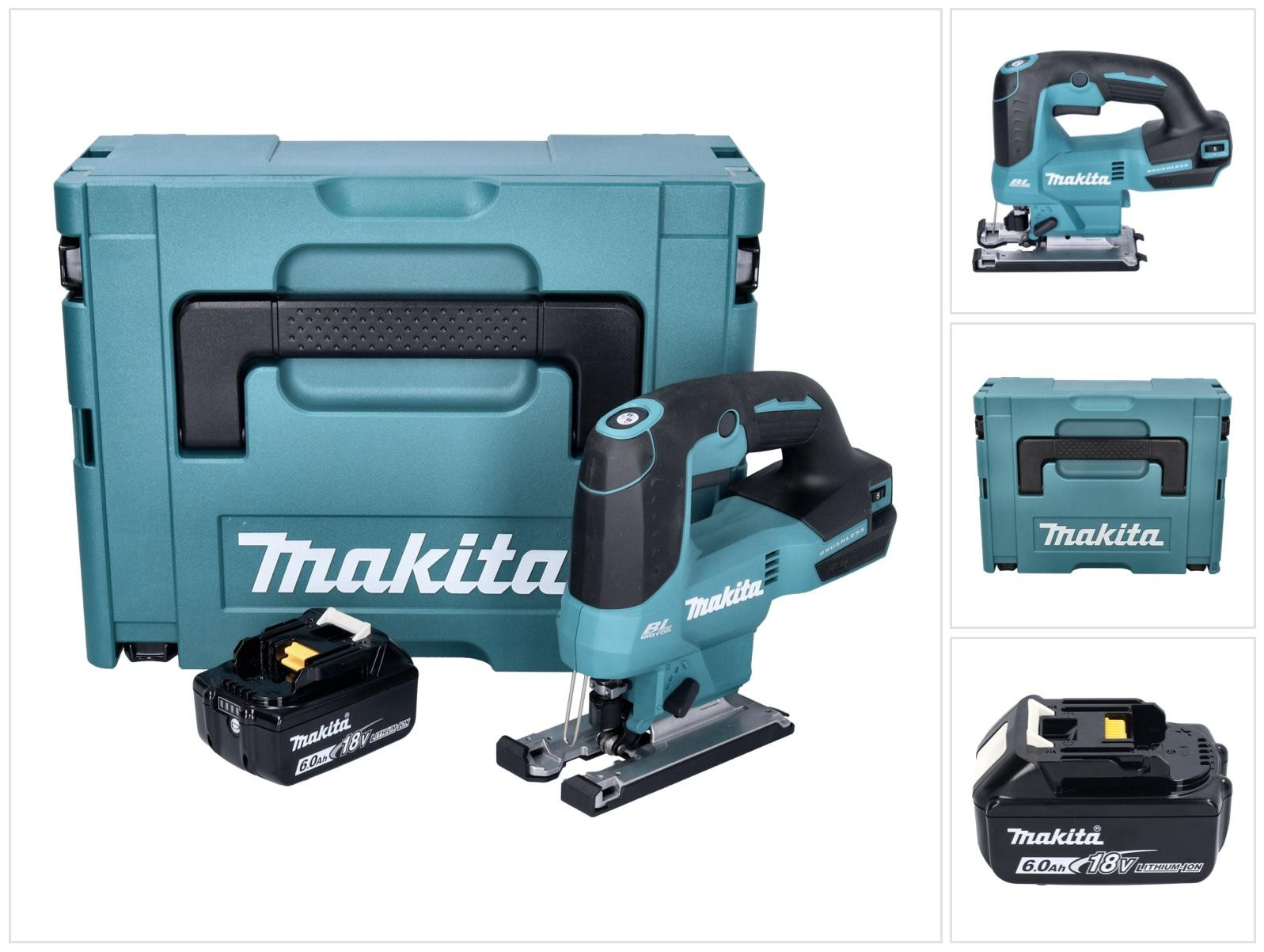 Makita DJV 184 G1J accu pendelzaag 18 V borstelloos met 1x 6,0 Ah accu en Makpac
