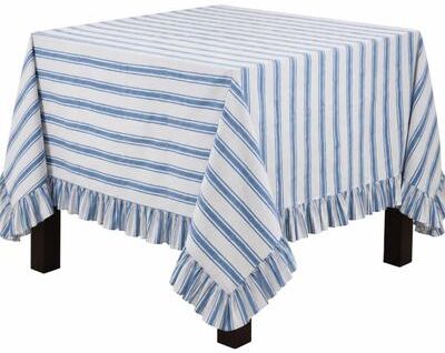 Saro Lifestyle Classic Stripe Tablecloth - Timeless Woven Stripe Tablecloth for Farmhouse Kitchens, Casual Dining, and Everyday Entertaining.