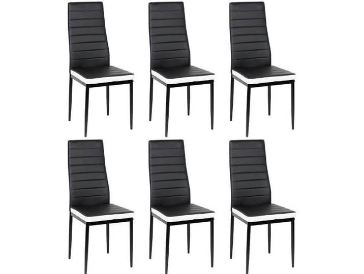 Chaise à manger moderne - SHE - Lot de 6 - Noir et Blanc