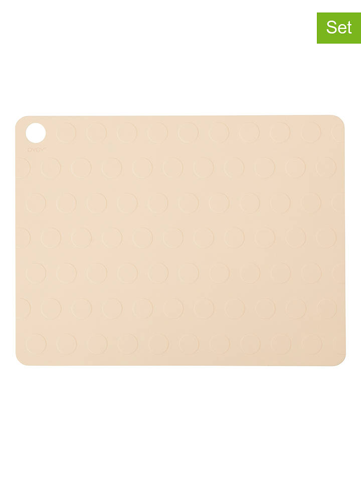 OYOY living design 2er-Set: Tischsets "Dotto" in Beige - (B)45 x (H)35 cm - onesize