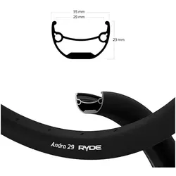 Felge ANDRA 29 29-622 Disc, Ryde, schwarz, 36 Loch, VL=8,5, Ryde, 602824