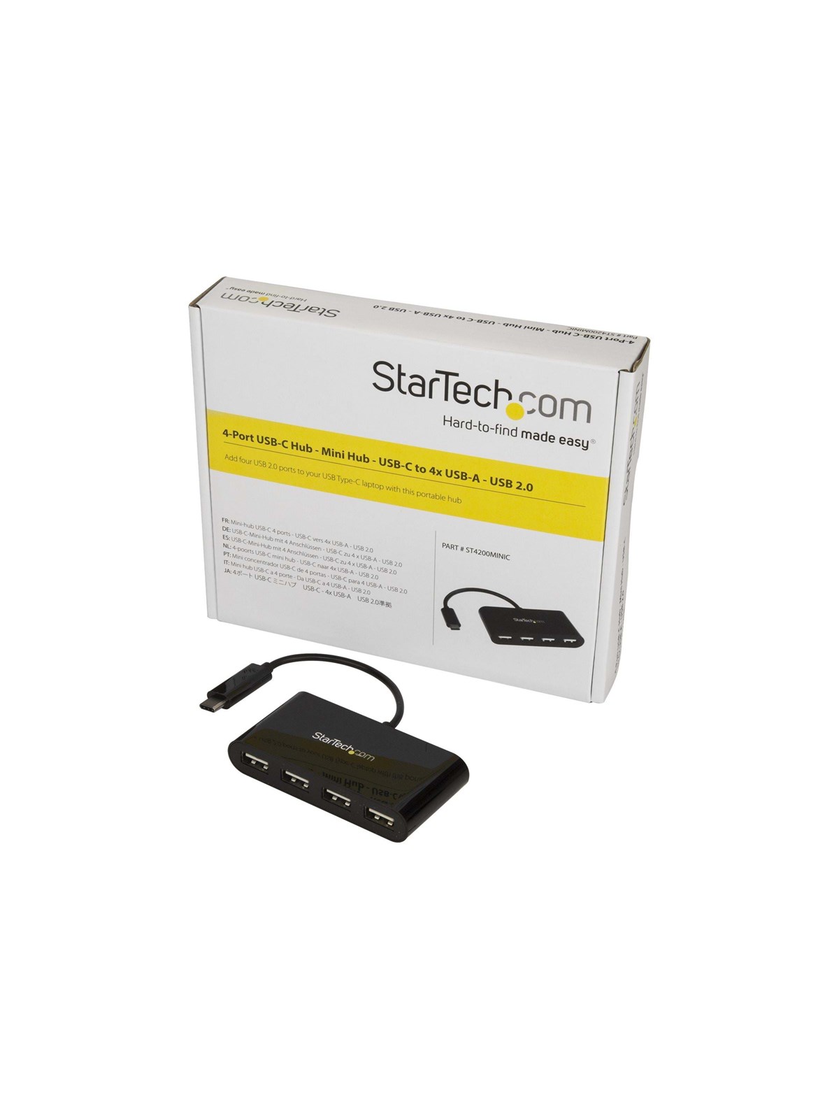 StarTech.com USB-C Hub 4-Port USB-Hubs - USB 2.0 - 4 - Schwarz