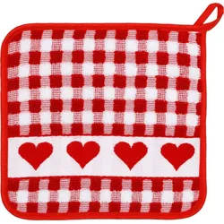 Topflappen Herzen Baumwolle Rot