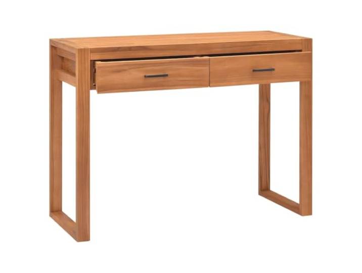 FDSAQOPT Schreibtisch mit 2 Schubladen 100x40x75 cm Teakholz Massives Teakholz, Holzrahmen, 2 Schubladen, rustikaler Charme, Konsolentisch, Computertisch, Büro