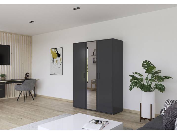 Drehtürenschrank Voyager 140cm Grau/Graumetallic Premium