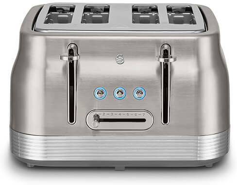 Swan Retro Revive Stainless Steel 4 Slice Toaster