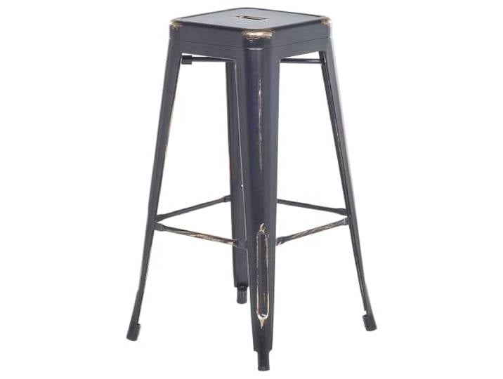 Hocker 2er Set in industriellem Stil Metall schwarz/gold 76 cm Cabrillo