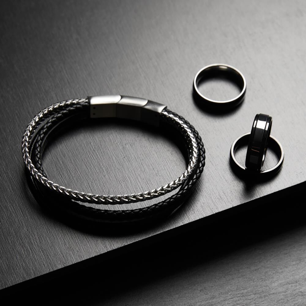 Unique Ionisierter Ring (IBP) Edelstahl 5 schwarz