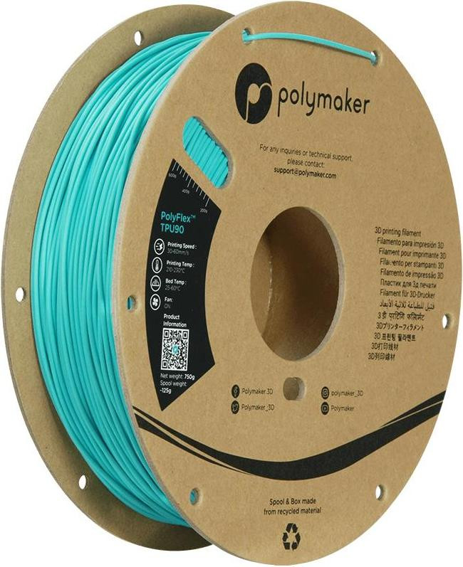 Polymaker PolyFlex TPU-90A filament 1,75 mm Teal 750 g