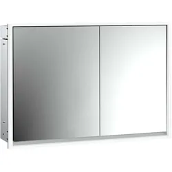 emco loft Lichtspiegelschrank, 1000mm, 2 Türen, Unterputzmodell, aluminium/weiß, 979806117, Ausführung: breite Tür links