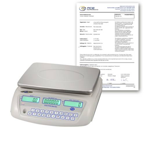 PCE Instruments PCE-PCS 30-ICA Inventurwaage PCE-PCS 30-ICA kalibriert (ISO) Wägebereich (max.) 30kg Ablesbarkeit 0.5g