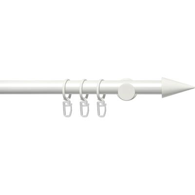 Gardinenstange LIEDECO "Fertigstilgarnitur 20 mm Power Spitze" Gr. 3, weiß, L:200cm Ø:20mm, Eisen, Gardinenstangen, Gardinenstange Komplett