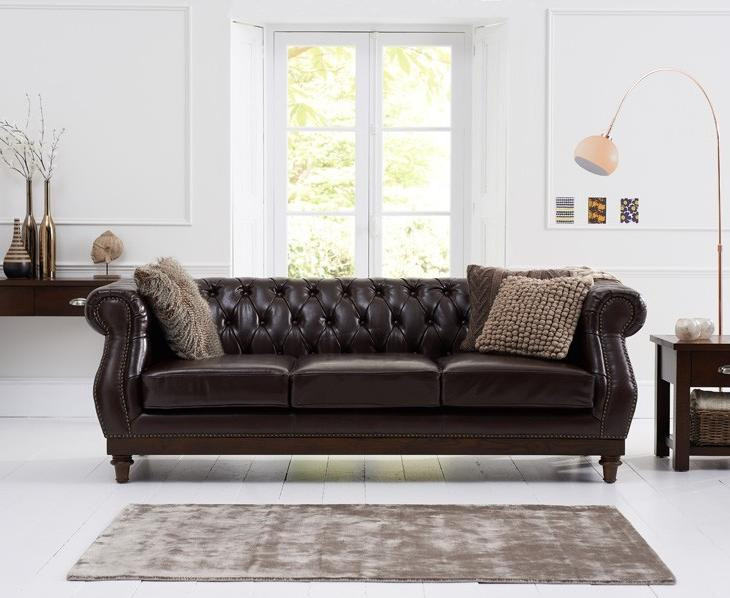 Chesterfield bank met lederen bekleding van jvmoebel