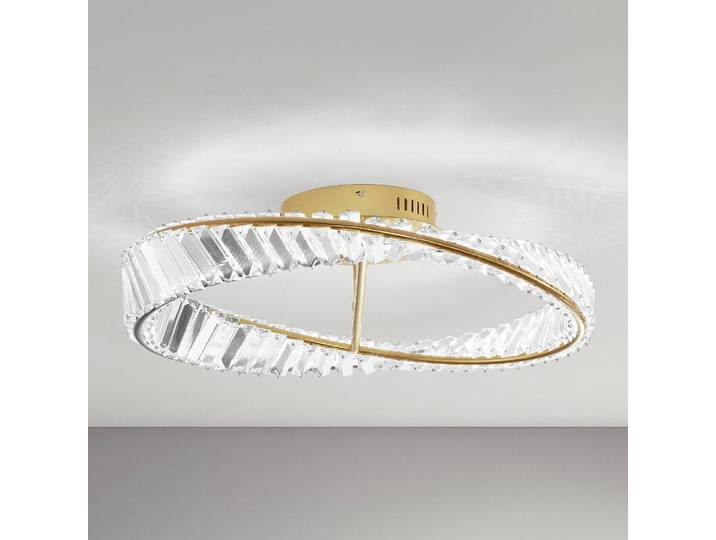 Suspension Aurelia type B Ø 60cm Doré/Doré Câble ABS, douille ABS, baldaquin aluminium, boîtier luminaire aluminium LED non-remplaçables Module