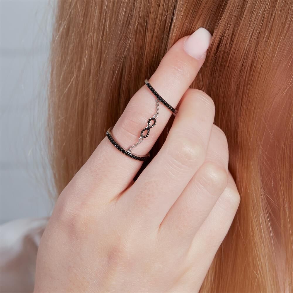 Unique Silberring mit Kette Unendlichkeitszeichen