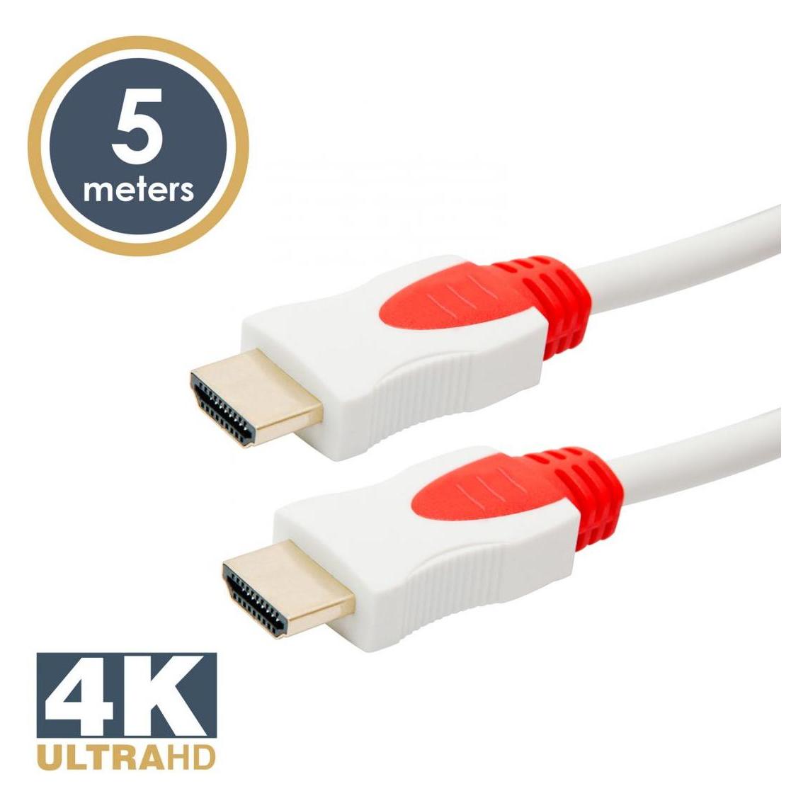 Delight Signalkabel HDMI-HDMI 2.0 3D Gold AM/AM 5m Weiss (5 m) (54828404)