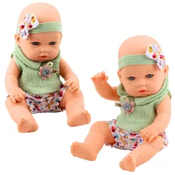 Baby Doll Grünes Blumenkleid mit Stirnband und Schleife