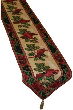 Violet Linen Decorative Christmas Tapestry Table Runner