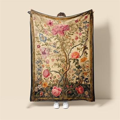 Mittelalterlich, der Baum des Lebens, weiche Überwurfdecke, neuartige Flanell-Überwurfdecken, warm bedruckt, für alle Jahreszeiten, Geschenke, Heimdekoration, große Decke