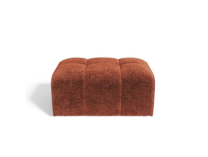 Pouf en velours chenillé terracotta