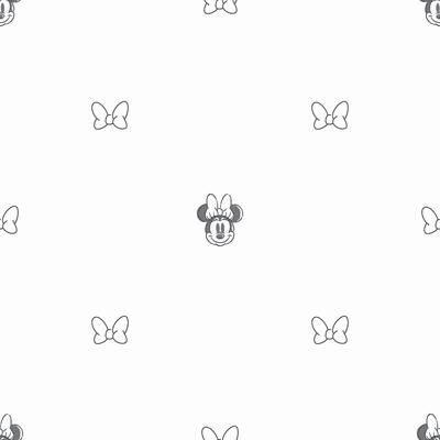 Roommates Disney Minnie Mouse Sweet Bows Black and White Peel and Stick Wallpaper - 216 x 20.50