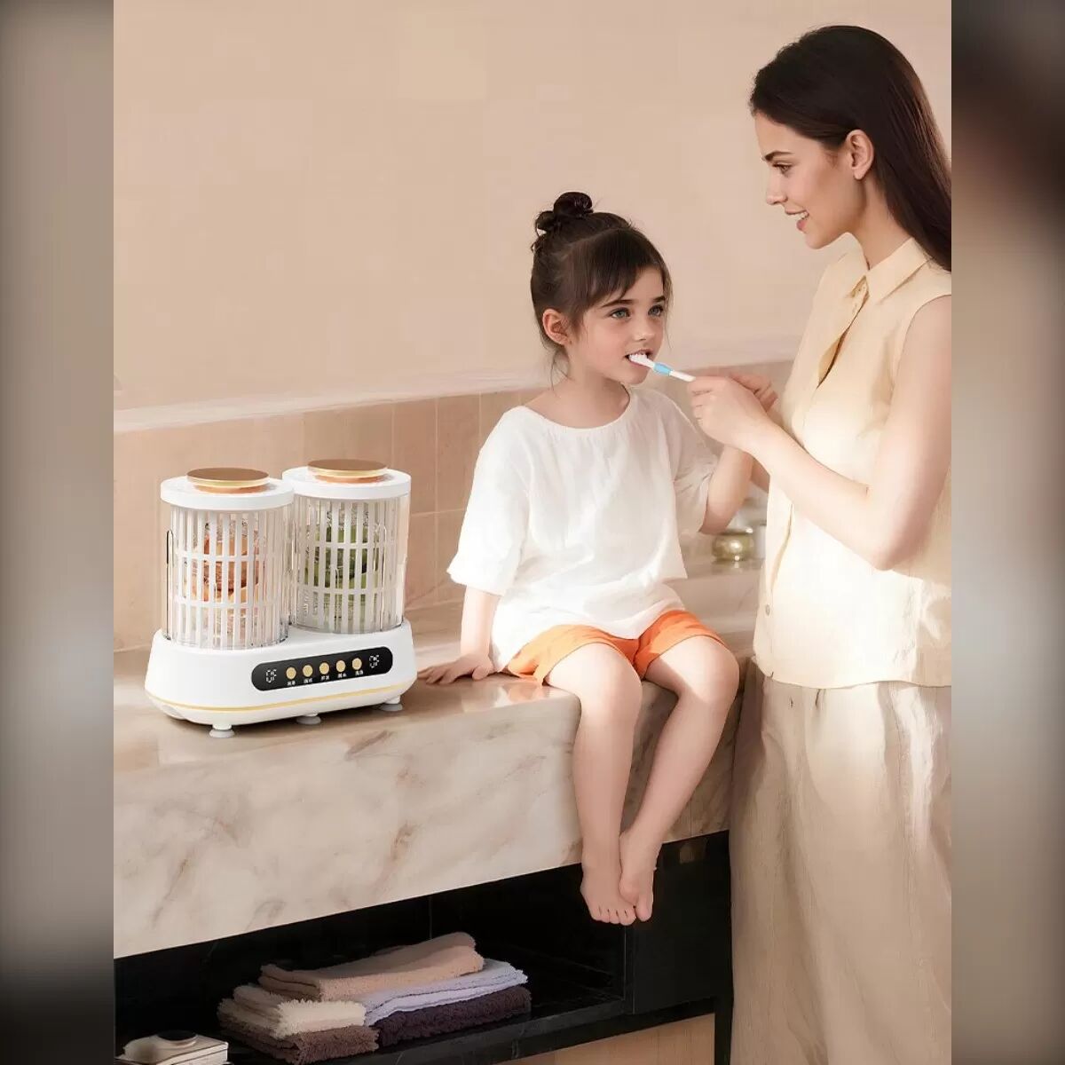 INF Mini Machine à Laver à Double Cuve : Lave-linge Indépendant à Double Compartiment avec Essoreuse Rose