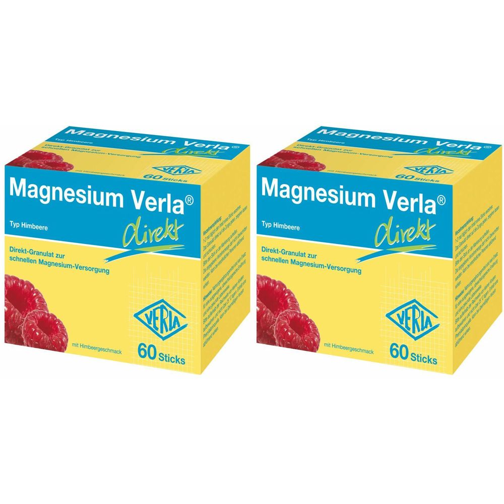 Magnesium Verla Direkt Himbeere Doppelpack 2x60 St Granulat