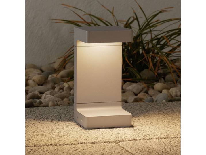 Flos Architectural LED Sockelleuchte Casting C 100, alu / grau / zink, Aluminium, Modern, LED Außenleuchte