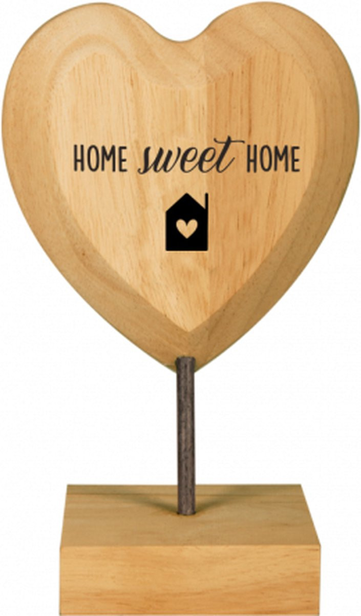 Houten Hart Home Sweet Home decoratie voor op tafel