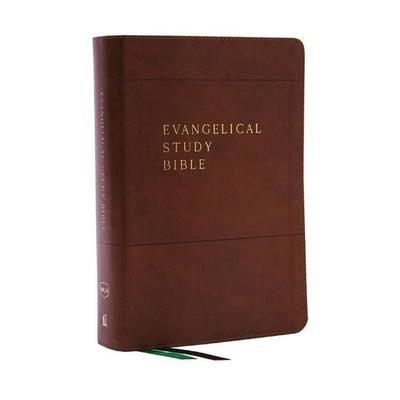 Evangelical Study Bible: Christ-Centered. Faith-Building. Mission-Focused. (Nkjv, Brown Leathersoft, Red Letter, Thumb Indexed, Large Comfort Print),