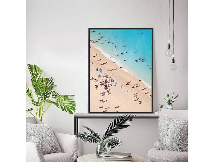 Tableau déco Ocean City Cadre : hêtre massif verni Revêtement : plexiglas Multicolore 62 x 82cm