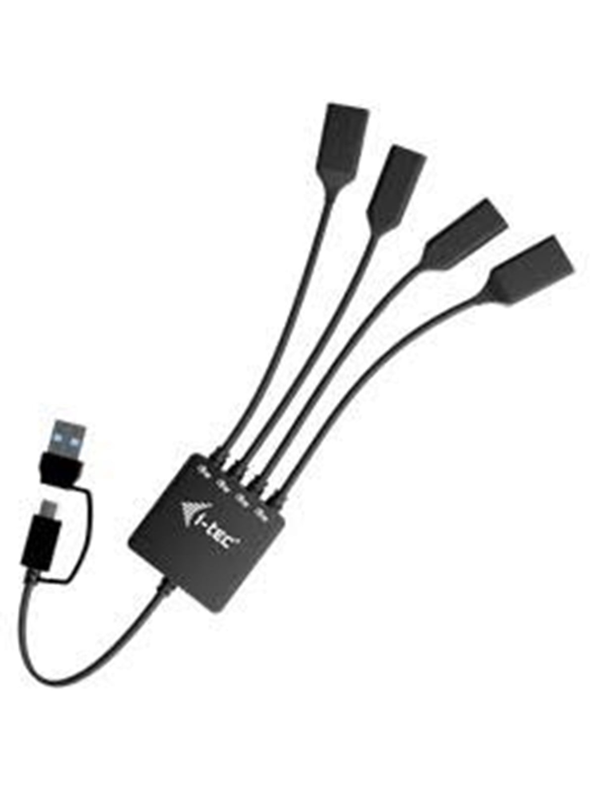 I-Tec - hub - USB-C/USB-A cable - 4 ports USB-Hubs - 4 - Schwarz
