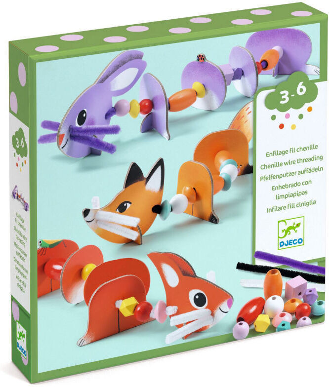 Coffret Enfilage Fil chenille : Animaux mignons - Djeco