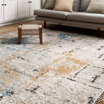 Alexander Home Keara Brushstroke Abstract Distressed Contemporary Rug