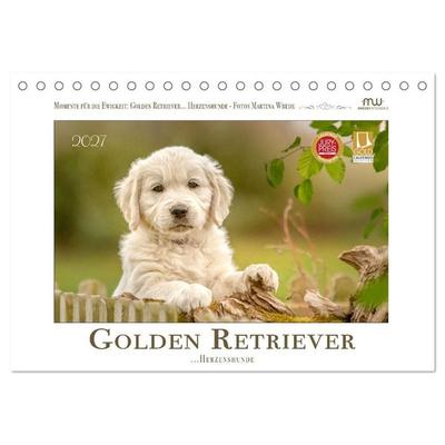 Golden Retriever... Herzenshunde (Tischkalender 2027 DIN A5 quer), CALVENDO Monatskalender