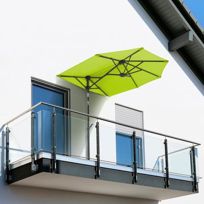 Balkonschirm SCHNEIDER SCHIRME "Salerno mezza", grün (hellgrün), Obermaterial: 100% Polyester, Standschirme, mit Schutzhülle, ohne Schirmständer
