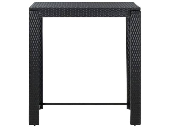 POUFGDR Bartisch für den Außenbereich, 100 cm, Polyratan, Schwarz Robuster Stahlrahmen, für den Innen- und Außenbereich, leicht zu reinigen, Höhe 110 cm