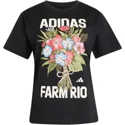 ADIDAS Damen Shirt x FARM RIO GRAFIK, Größe L in Schwarz Schwarz