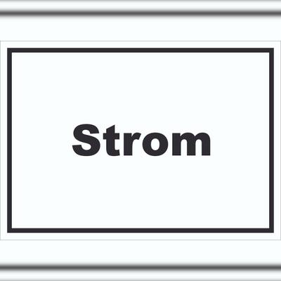 HB-Druck Strom Schild mit Text Anschluss waagerecht A3 Rückseite selbstklebend