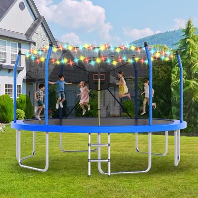 Kodotan sofa "16FT Trampoline with Lights and Basketball Hoop, Outdoor Recreational 16"" Trampoine for Kids and Adults"