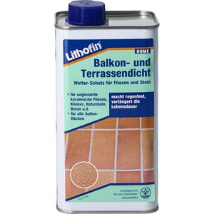 Lithofin Steinimprägnierung Balkon & Terassendicht, ca. 15m², für außen, lösemittelhaltig, 1 Liter