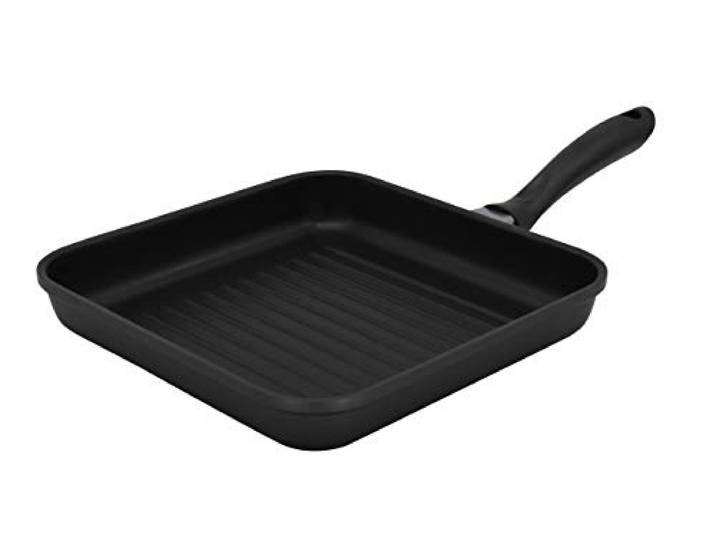 Krüger Aluguss Steakpfanne Leipzig 28 x 28 cm Grillpfanne mit Rillenboden