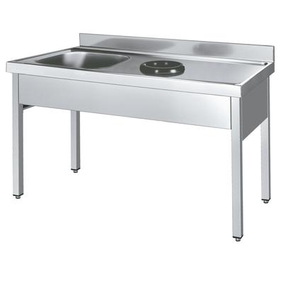 EURAST - Spüle mit rahmen mit ring für die entsorgung und becken - 1400x600x850 mm - 249I4160