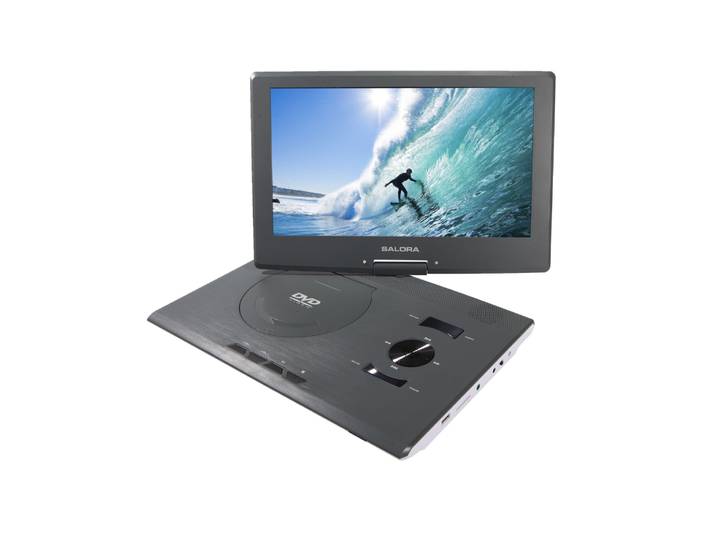 Salora DVDPLAYER14 - Draagbare DVD-speler - 14 inch draaibaar scherm - Grijs/wit